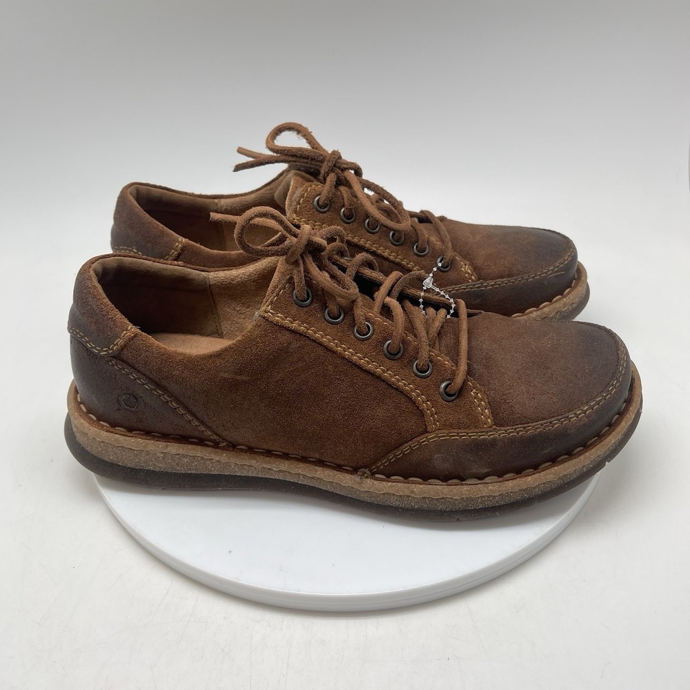 Born Shoes Mens 9.5-10*  Bronson Saddle Brown Full Grain Leather Oxfords Comfort